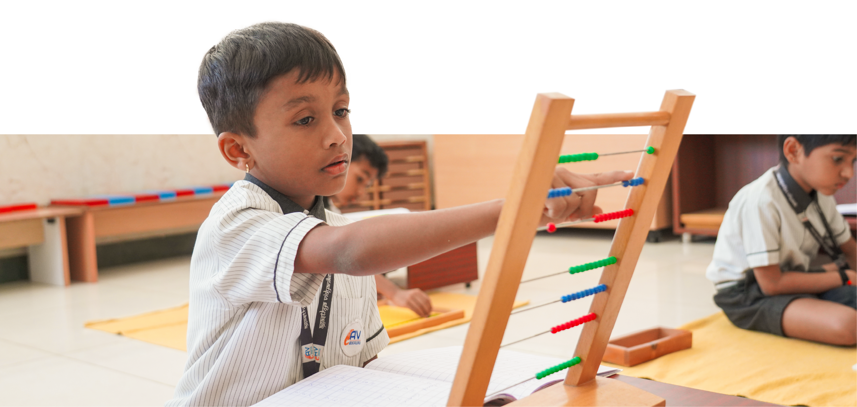 Young student with abacus